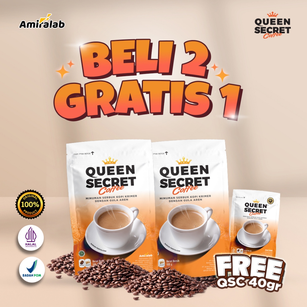 Jual Promo Beli 2 Qsc Gratis 1 Qsc 40gr Paket 2 Pouch Amiralab Queen Secret Coffee Minuman 3428