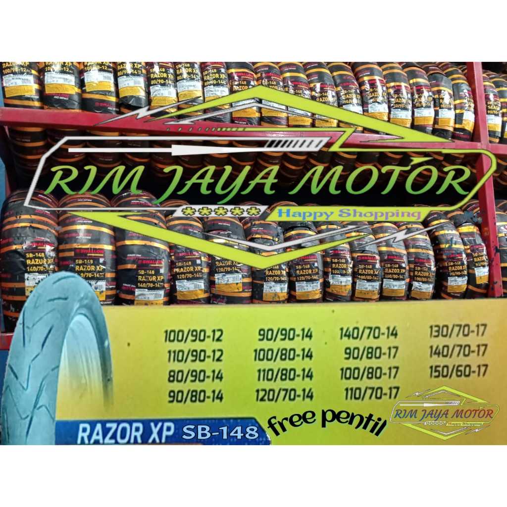 Jual BAN LUAR SWALLOW SB-148 RAZOR XP UKURAN 90/80-17 SOFT COMPOUND ...