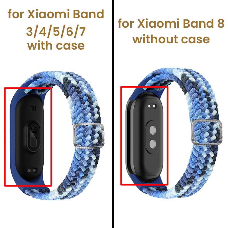 Bracelet pour Xiaomi Mi Band 5/Xiaomi Mi Band 6/7 / 4/3,Bracelets de Remplacement Xiaomi Bracelet de Montre en Nylon Tricoté - Téléphonie