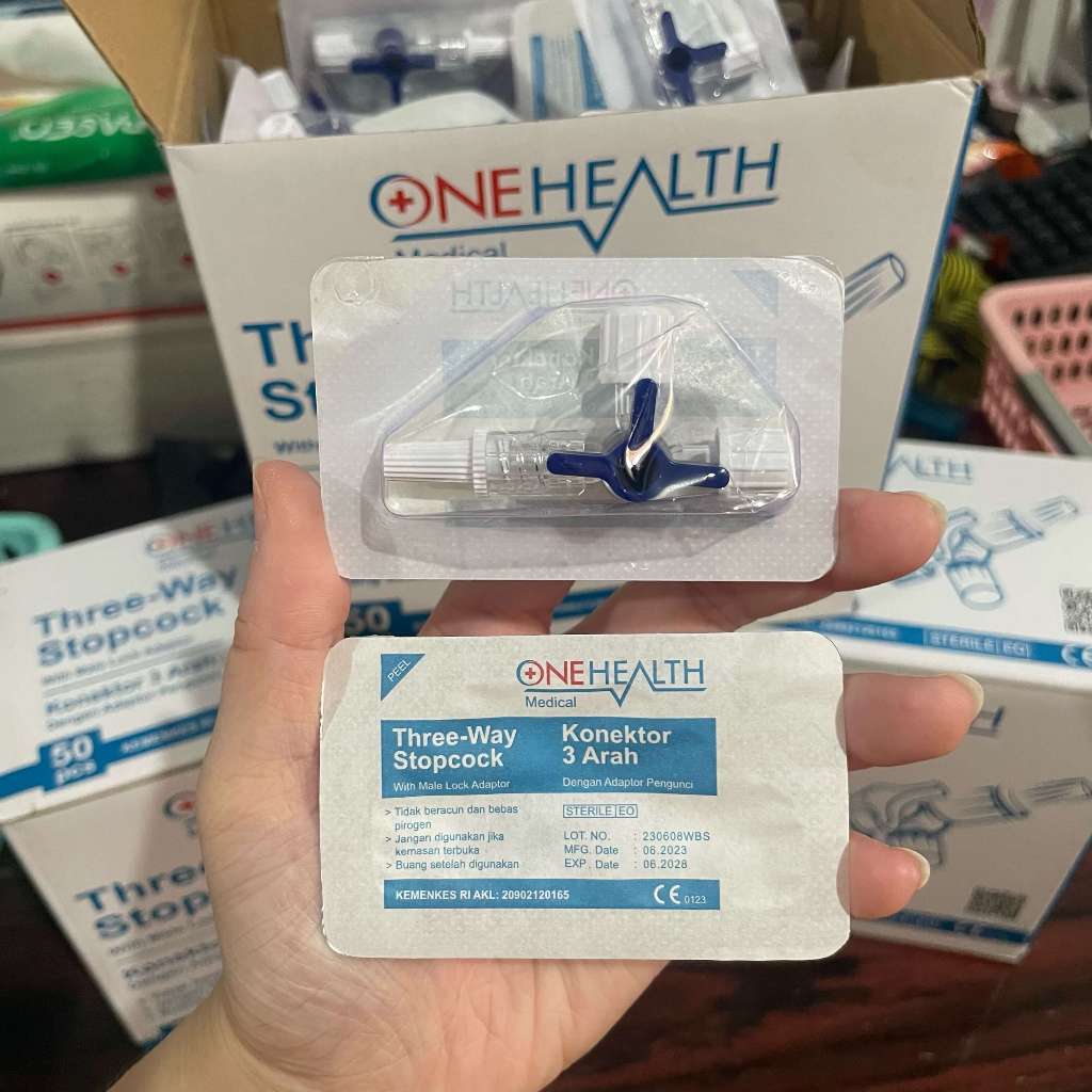 Jual OneHealth Three Way Stopcock 3 Way Per Pcs Eceran Sambungan Infus ...