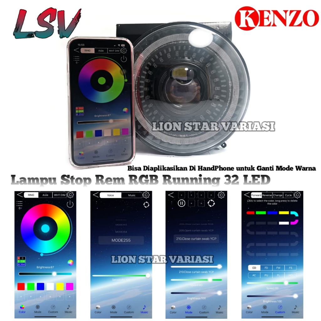 Jual Lampu Depan Headlamp Daymaker 7 Inch in Model Bulat LED RGB ...