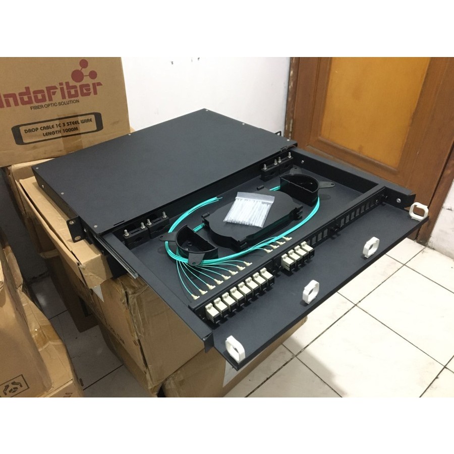 Jual OTB rack SC 8 port multimode OM3 lengkap pigtail/ ODF SC 8 core ...