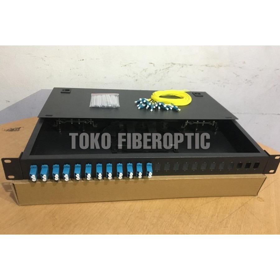 Jual OTB 12 port rackmount LC singlemode/ODF 12 port LC+ pigtail LC ...