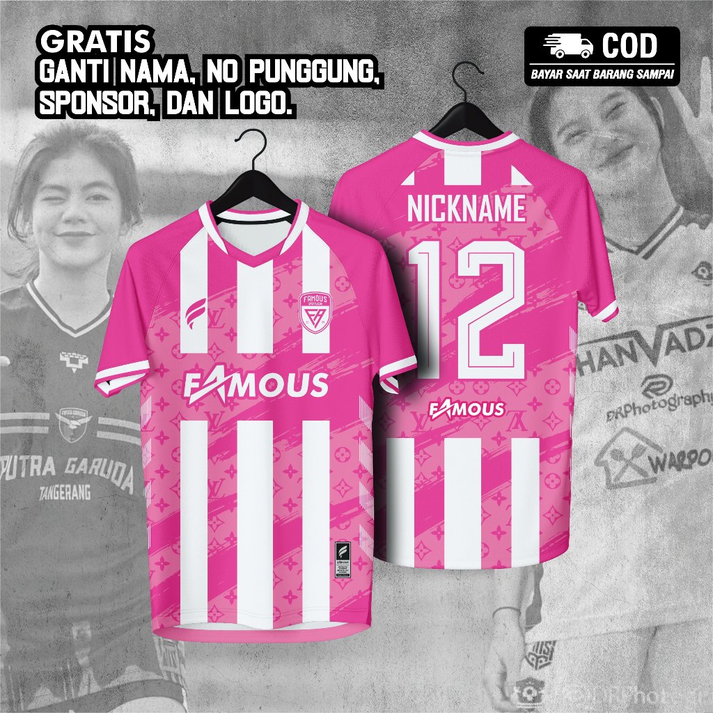 Jual Jersey futsal pink cewek terbaru jersey fusal custom full printing ...