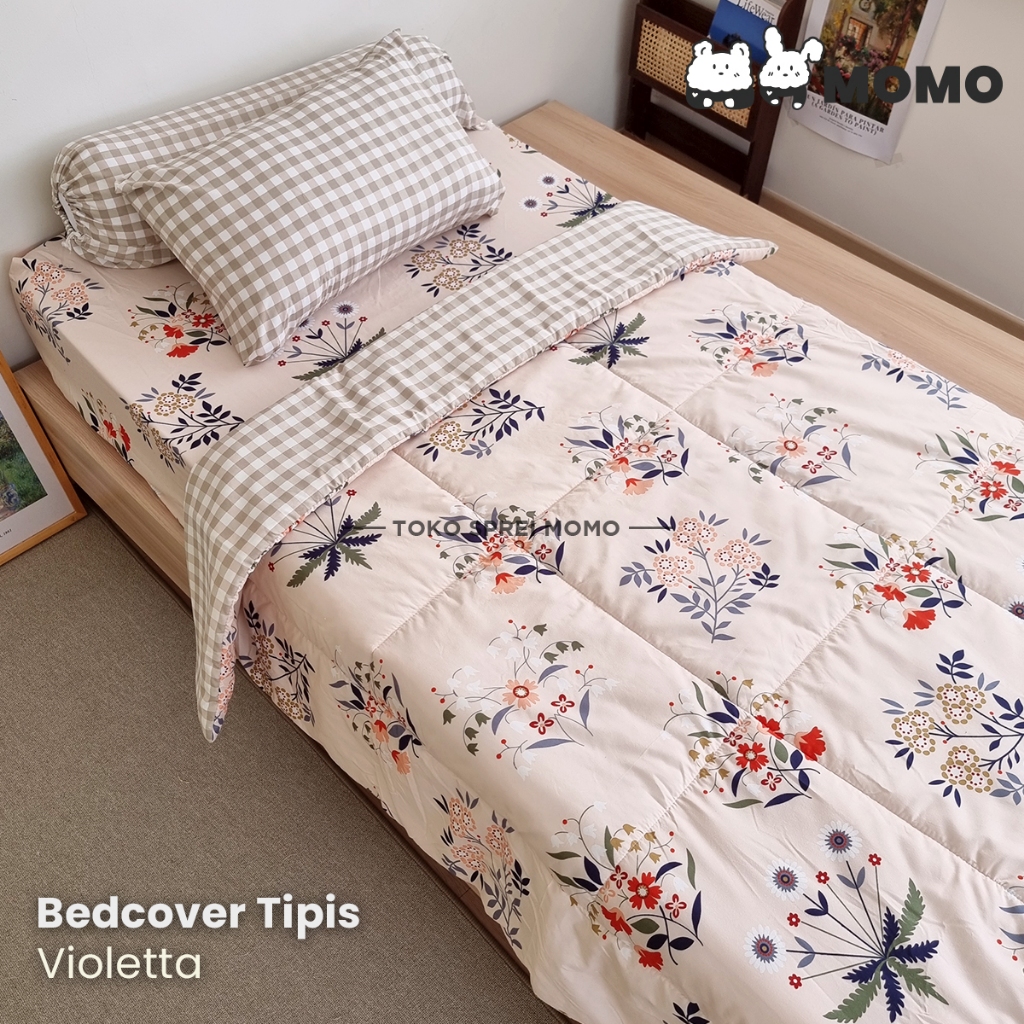 Jual Bedcover Single Lite Edition Motif Bunga Seri 2 MOMO Selimut