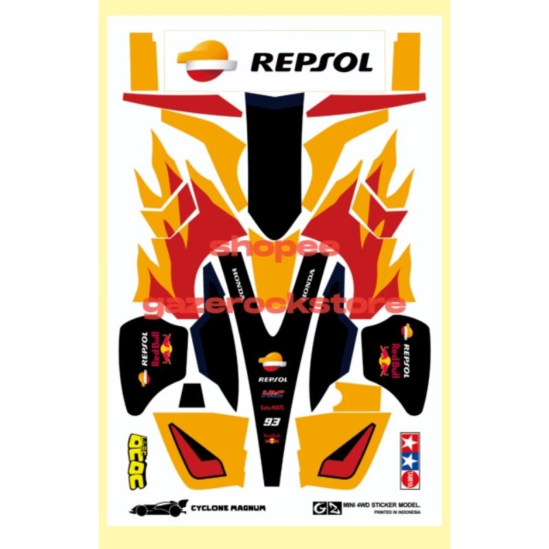 Jual Stiker Tamiya Cyclone Magnum Cutting Vinyl | Shopee Indonesia