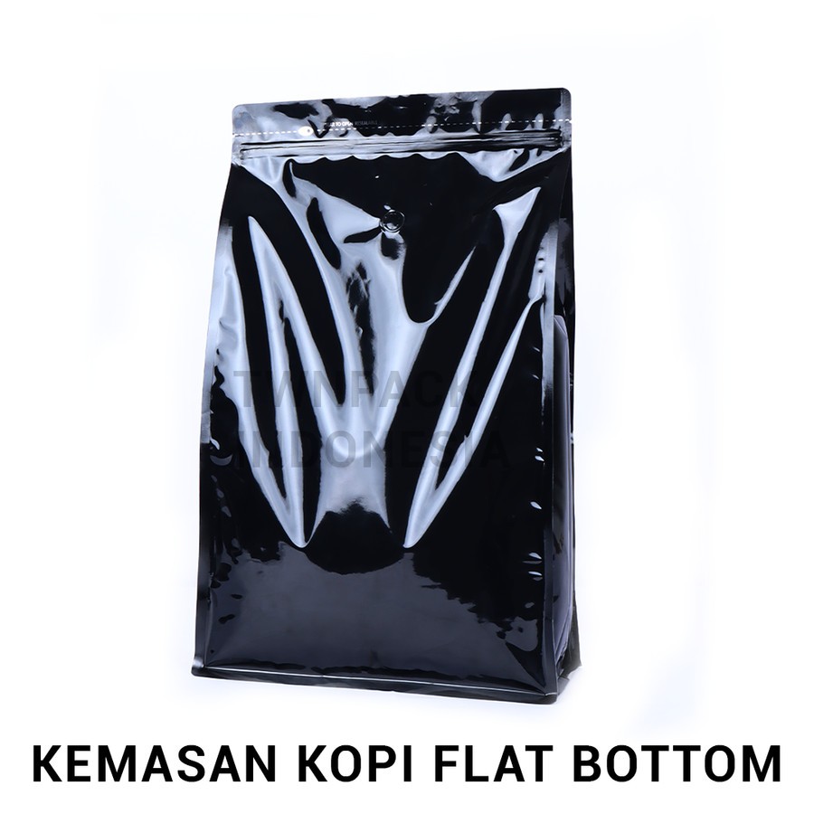 Jual Kemasan Kopi 5 Kg Besar Hitam Flat Bottom Packaging Kopi - Tanpa ...