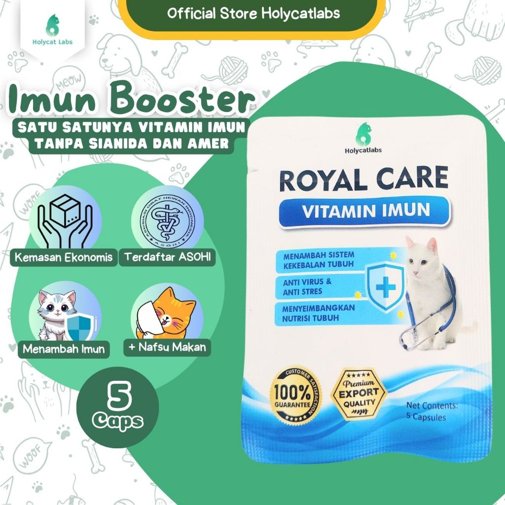 Jual Holycatlabs Royal Care Vitamin Imun Kapsul Kucing Royal Care Anti