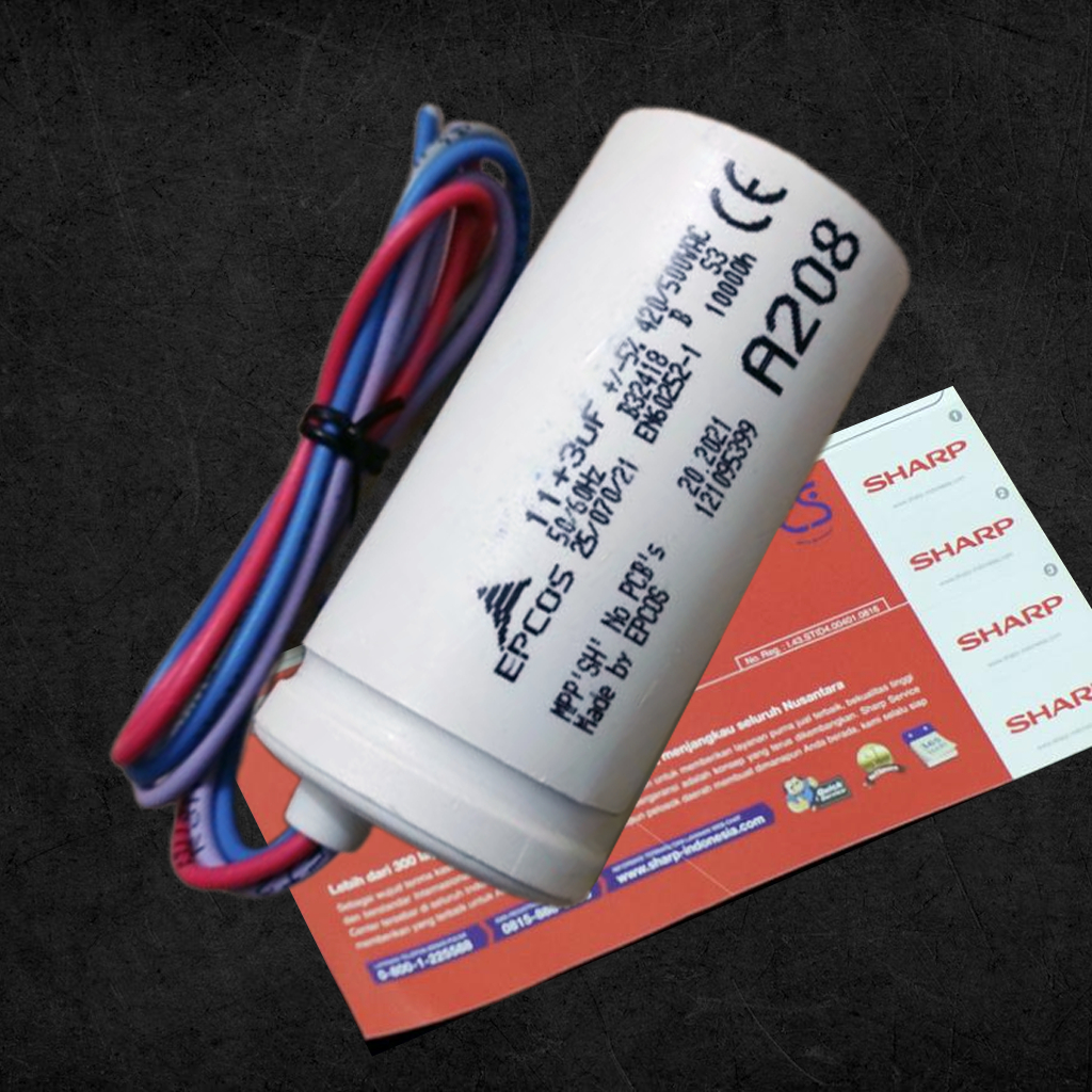 Jual ORIGINAL Kapasitor Mesin Cuci Sharp 2 Tabung 11+3 uHF Capacitor ...
