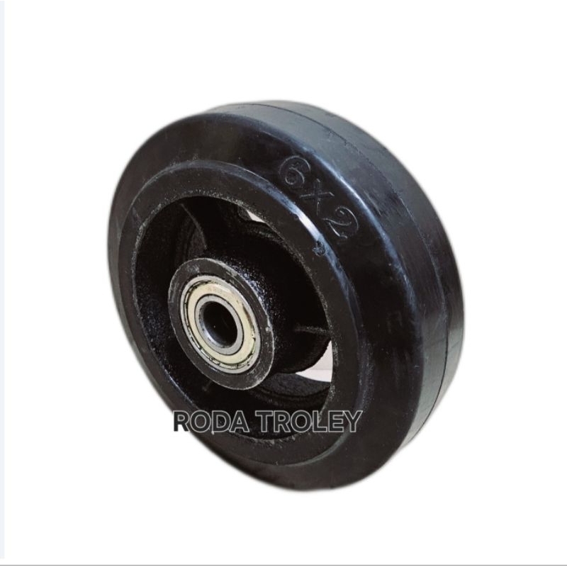 Jual Roda karet heavy duty 6 inch wheel onley ball bearing 6x2 | Shopee ...