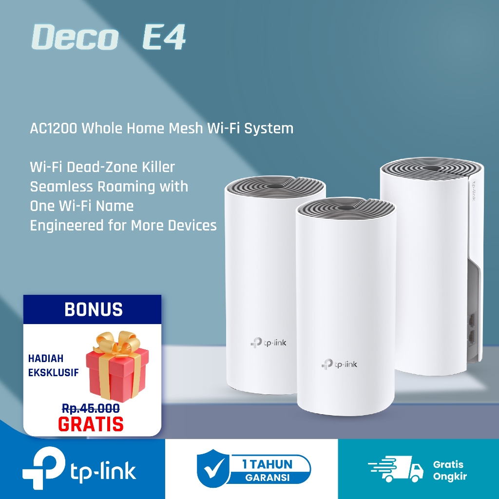 Jual Tp-link Deco E4 1pack /2pack/ 3pack Whole Home Mesh Wifi System ...