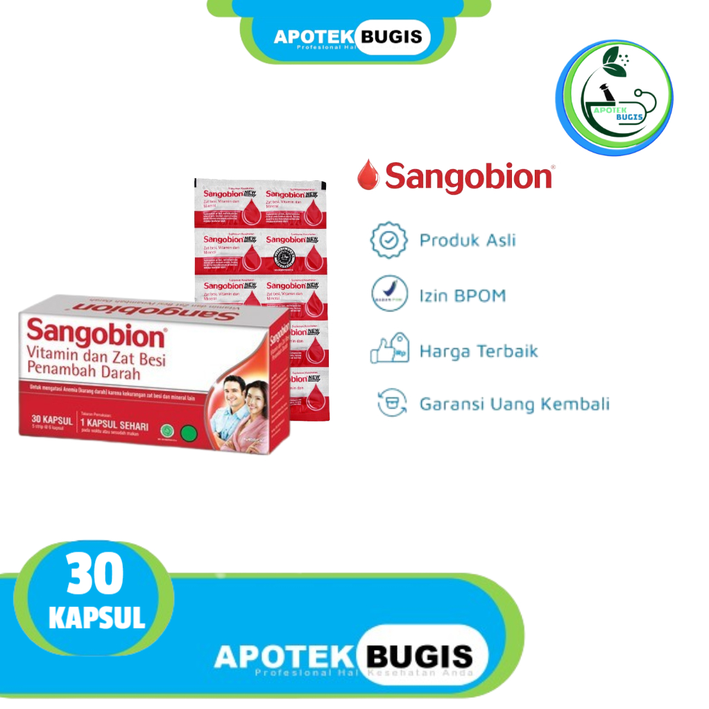 Jual Sangobion Kapsul 10 & 30 Kapsul Vitamin Dan Suplemen Zat Besi - 30 ...