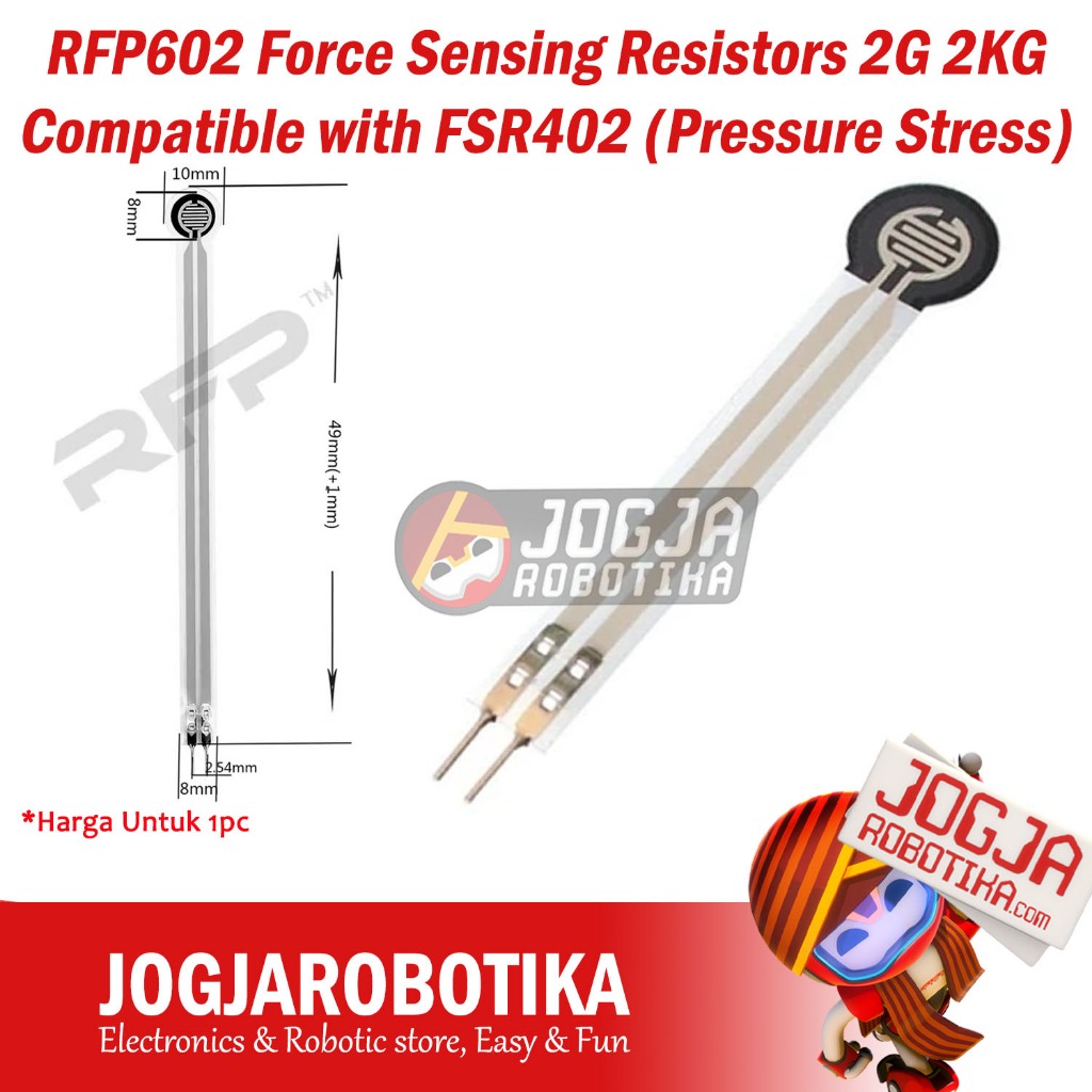 Jual RFP602 Force Sensing Resistors 2KG Compatible with FSR402 ...