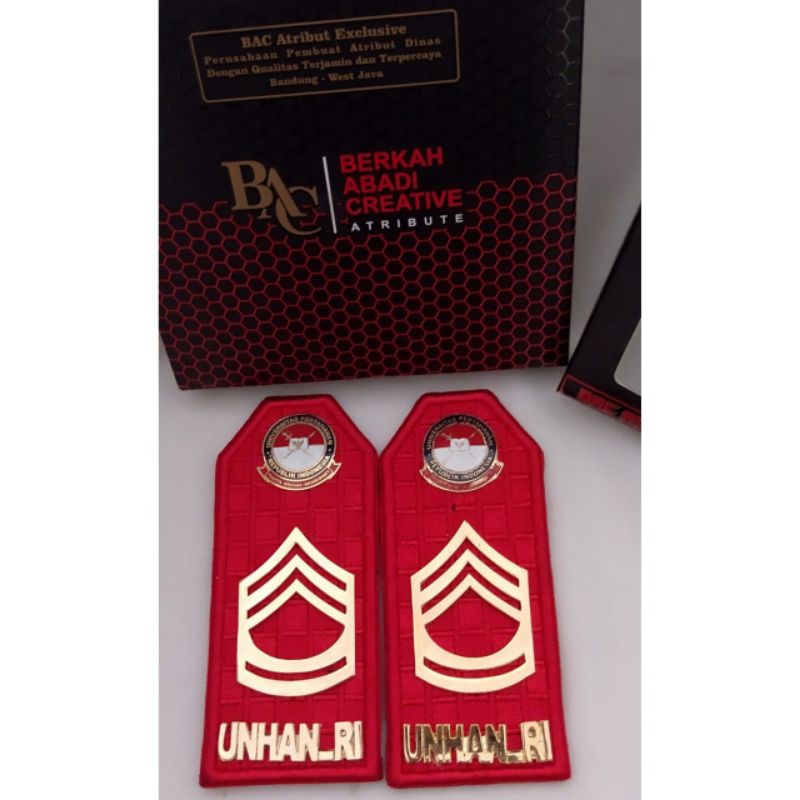 Jual Pangkat Pdu Unhan-RI Chevron 3-2 Kain Lis Merah Exclusive | Shopee ...