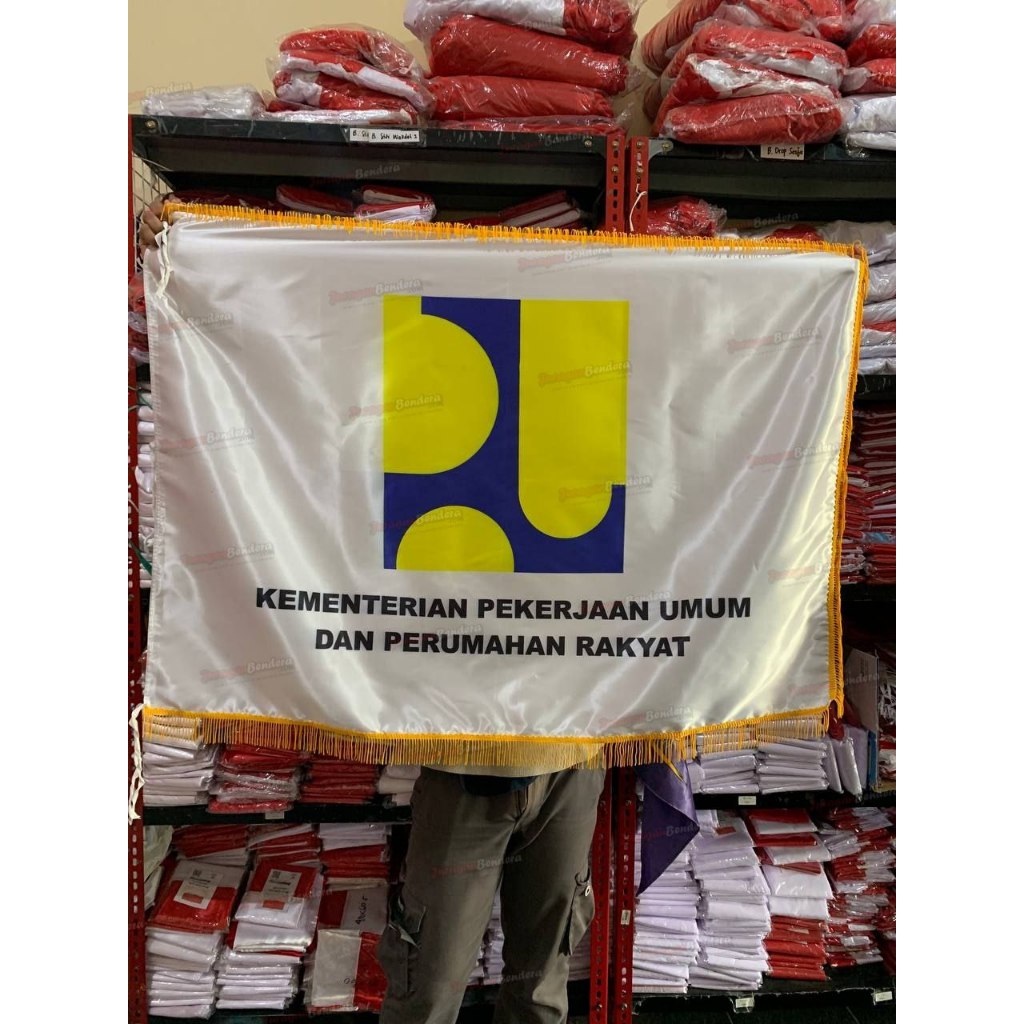 Jual Bendera Rumbai Kementerian PUPR Satin Premium | Shopee Indonesia