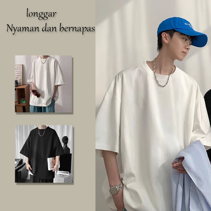 Jual korean style kemeja pria lengan pendek kaos pria kaos oversize