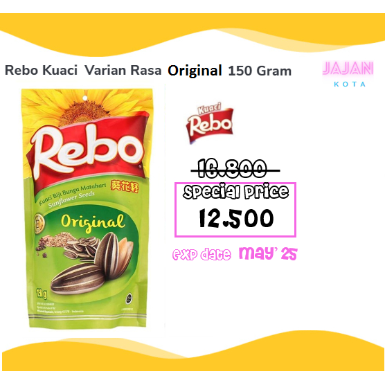 Jual Kuaci Rebo Rasa Original 150 Gram Shopee Indonesia