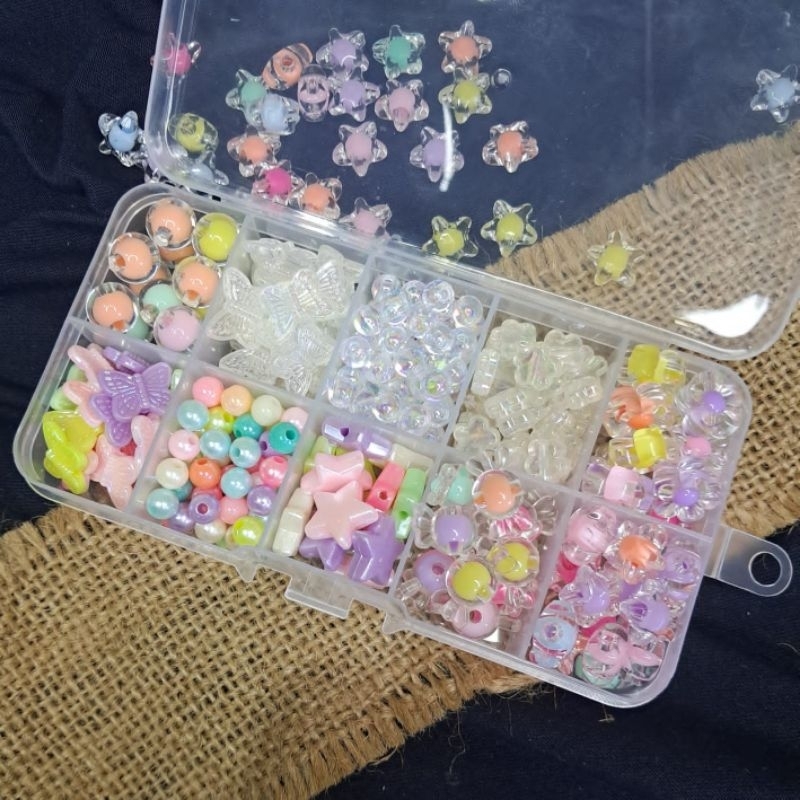 Jual manik 1 set kotak/manik manik serok 1 set box/manik 1 set ...