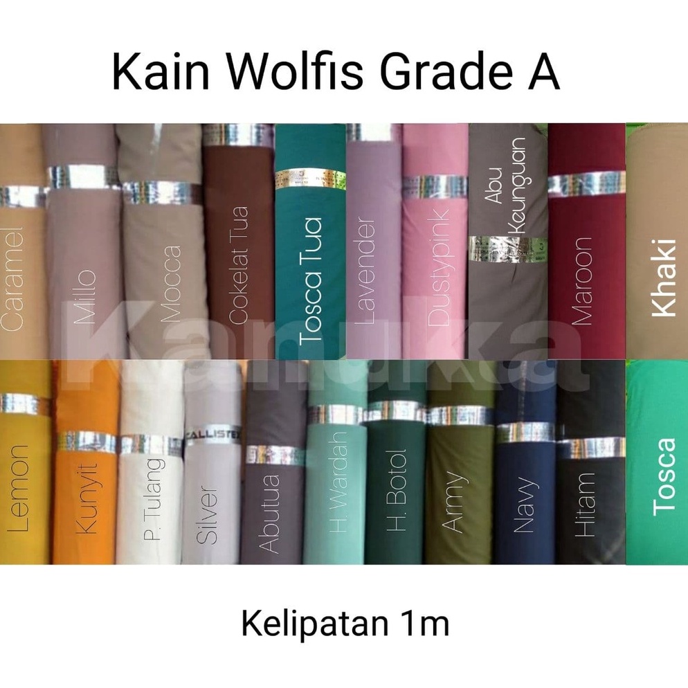 Jual Bahan Kain Wolfis Lembut Murah Kain Woolpeach Kain Wolfis Grade A ...