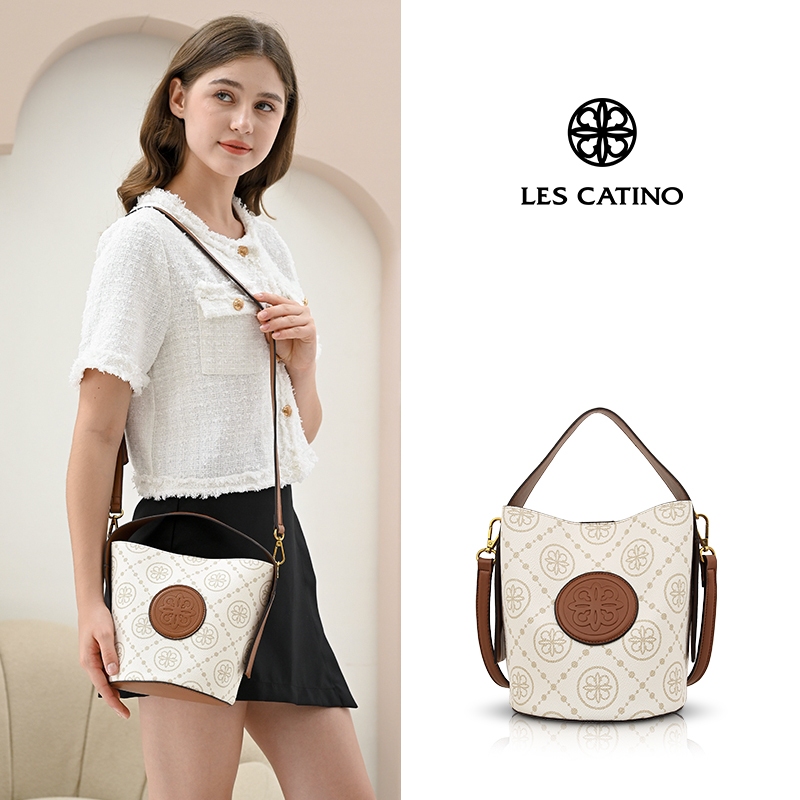 Jual Tas Wanita Les Catino Saira Round Bucket Cb Monogram | Shopee ...