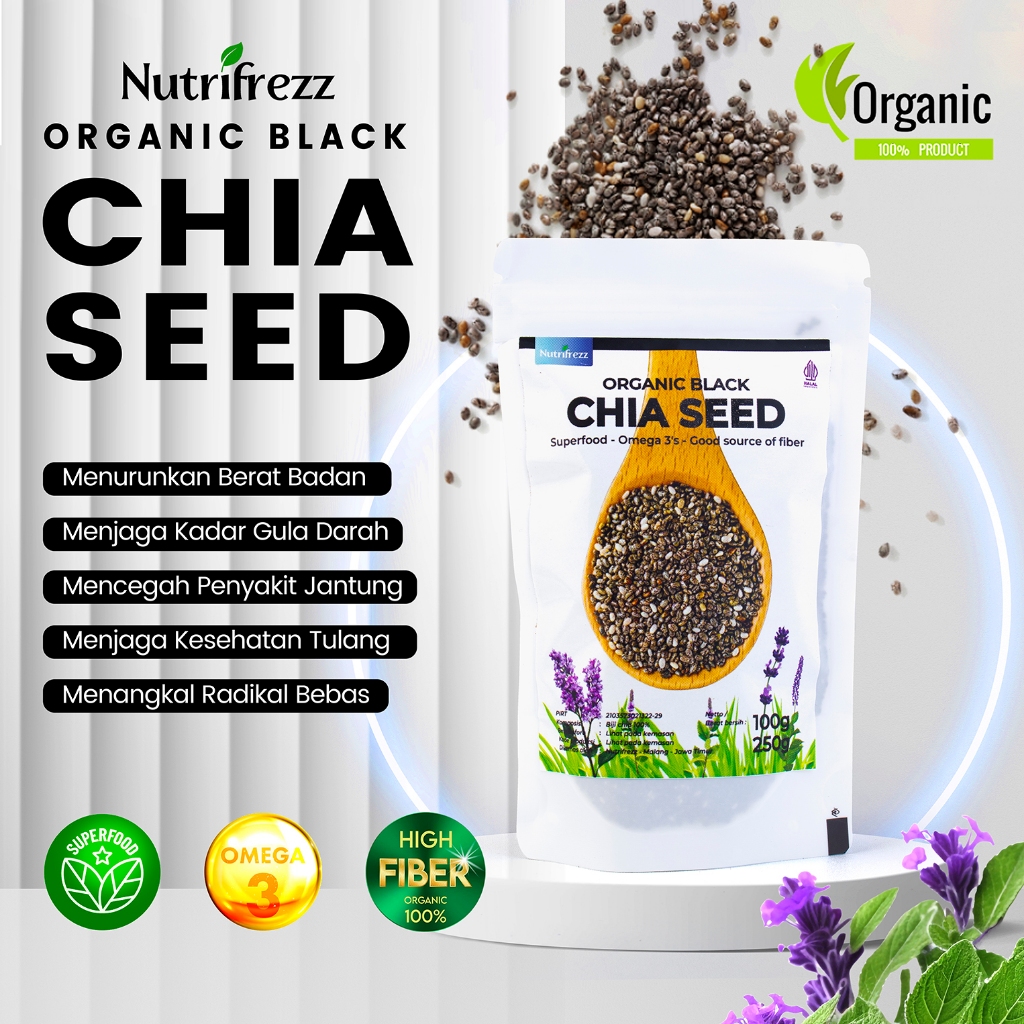 Jual Nutrifrezz Chia Seed 100gr/250gr Black Chia Organic Superfood ...