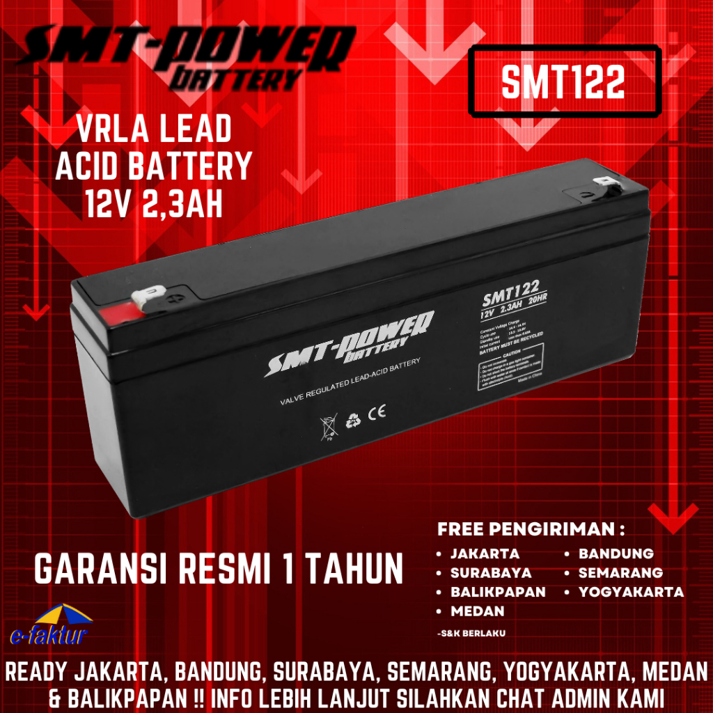 Jual Baterai Smt Power 12v Lampu Timbangan Aki Kering Samoto 12v 23ah Shopee Indonesia 6715