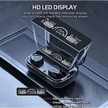 HEADSET BLUETOOTH M10 F9 Powerbank 3500mAh Earphone Headset Wireless Bluetooth Full Bass Stereo