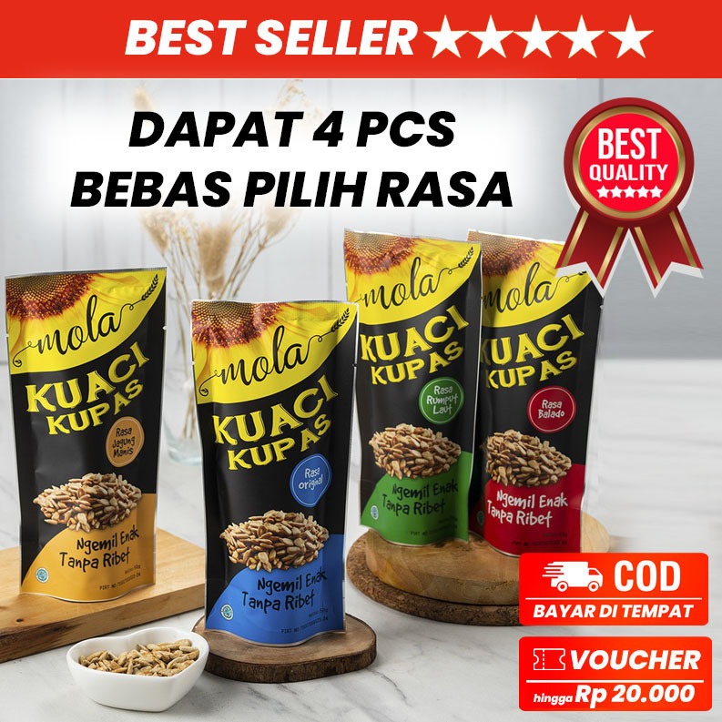 Jual Pcs Mola Kuaci Kupas Panggang Murah Bebas Pilih Rasa Shopee Indonesia