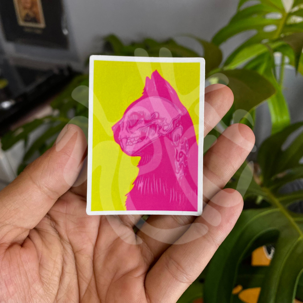 Jual Stiker Tengkorak Kucing Sticker Aesthetic Sticker Sticker