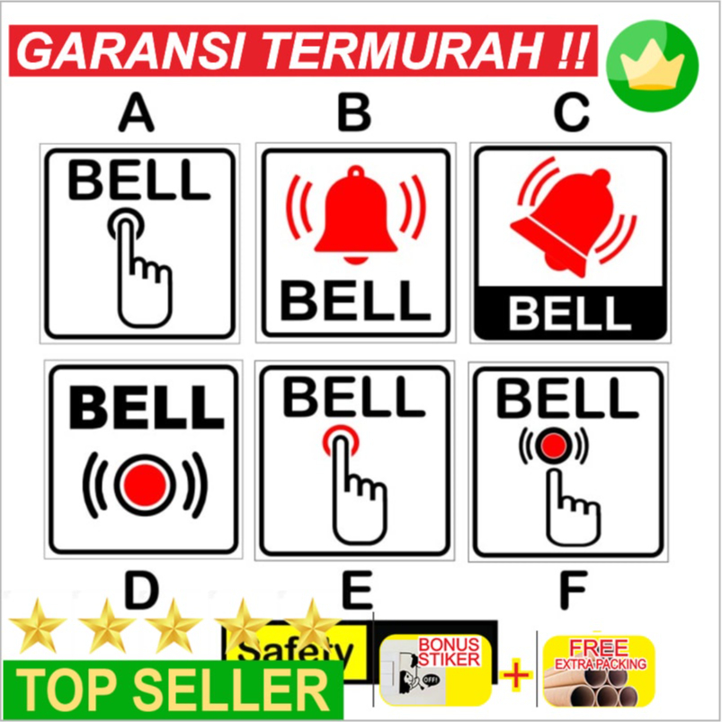 Jual Promo Stiker Tekan Bell 10x10cm Elegan | Shopee Indonesia