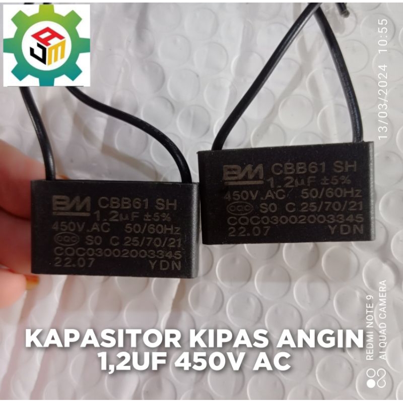 Jual KAPASITOR KIPAS ANGIN 1,2UF 450V AC SESUAI GAMBAR | Shopee Indonesia