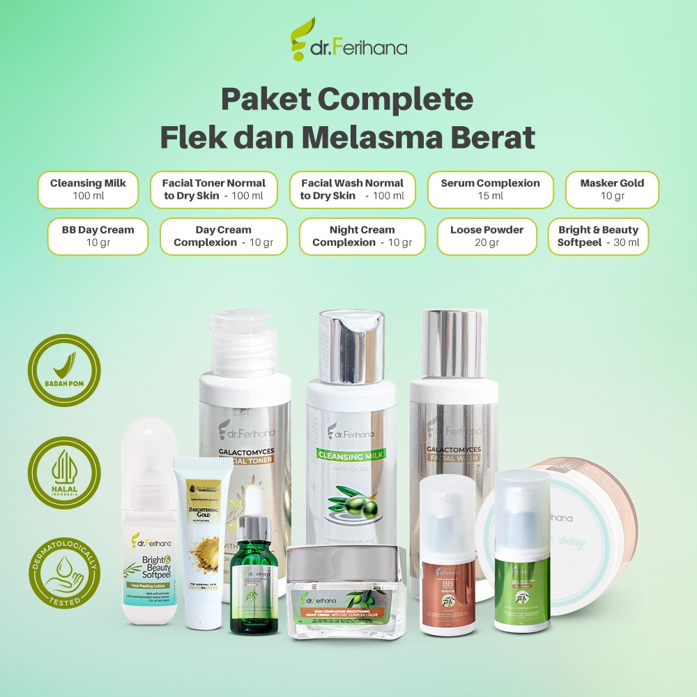 Jual Paket Complete Flek Melasma Berat Dr Ferihana Mencegah Penuaan Dini Mencerahkan