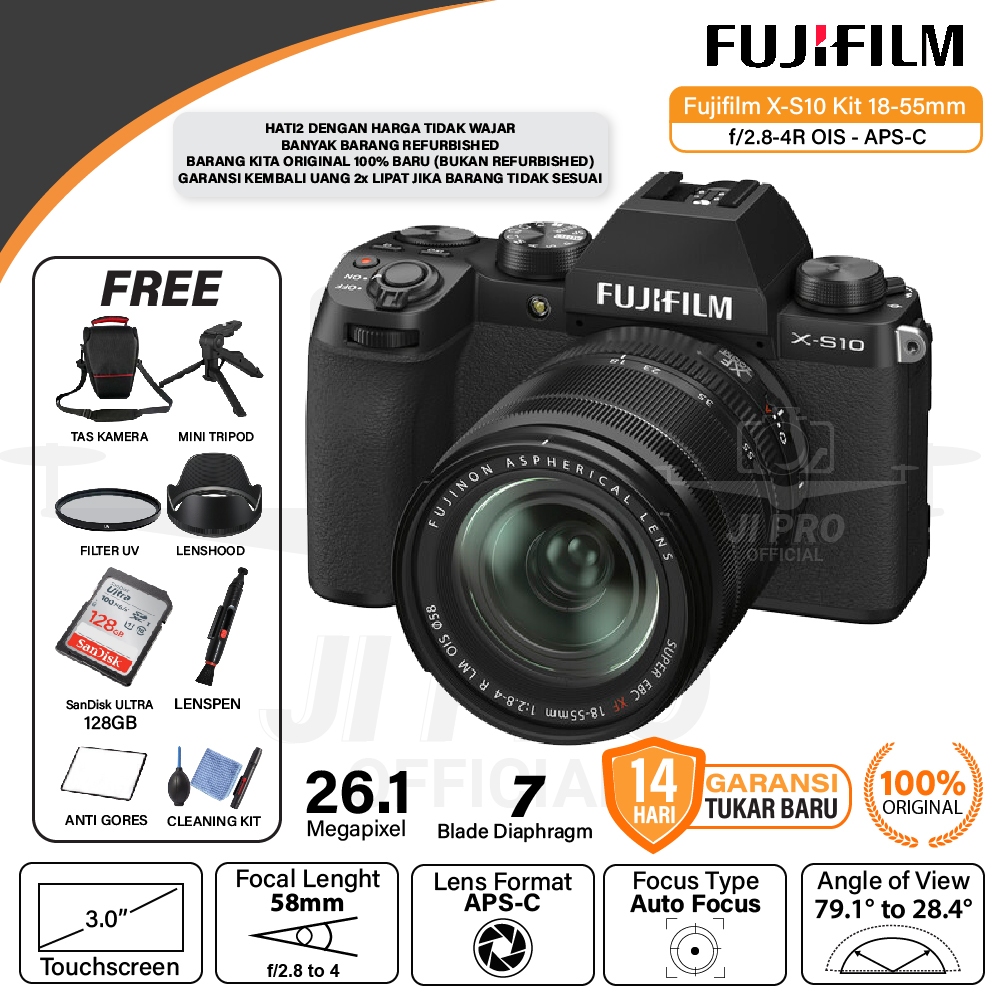 Jual Fujifilm X-S10 Kit 18-55MM F2.8-4R OIS - XS10 - Fuji XS 10 ...