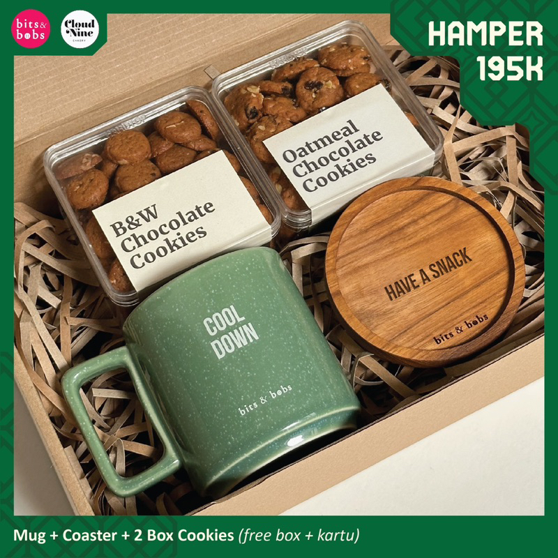 Jual bits & bobs Hamper 195k (Mug + Coaster + 2 Box of Cookies