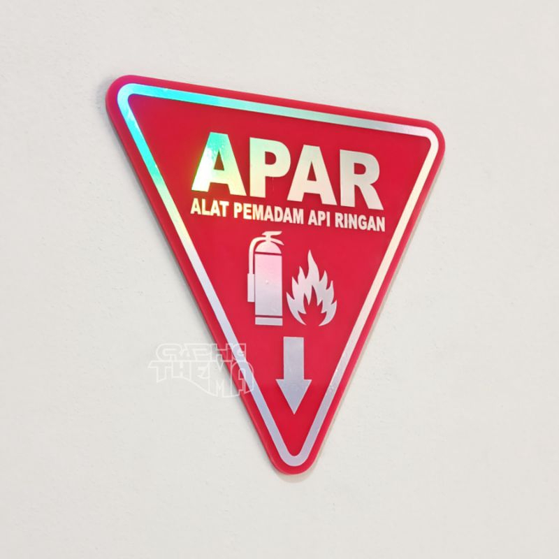 Jual Akrilik Sign Apar Segitiga Apar Acrilik Alat Pemadam Api Ringan