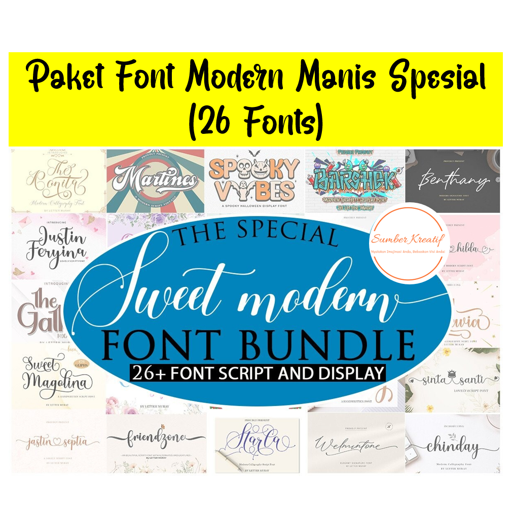 Jual Paket Font Modern Manis Spesial (26 Fonts) | Shopee Indonesia