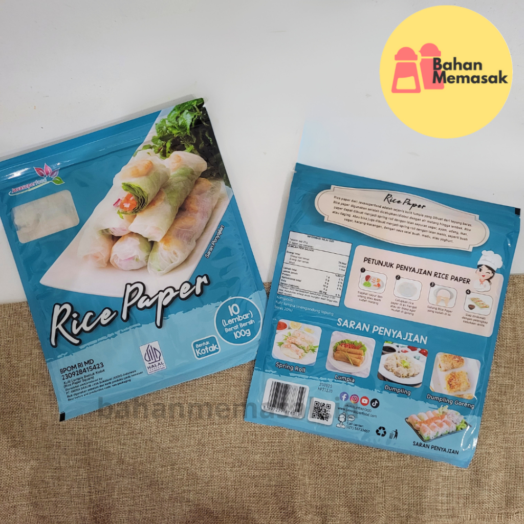 Jual Rice Paper Roll Kulit Lumpia Halal bentuk Kotak isi 10 | Shopee ...