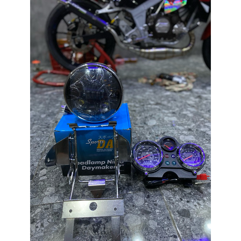 Jual PAKET SET LAMPU NINJA+ BREKET+SPEDOMETER TINGGAL PASANG PANEL ...