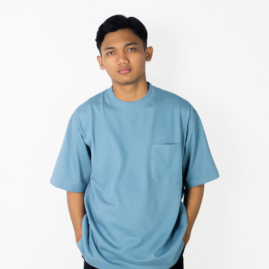 Jual Devolve T Shirt Oversize Pocket Kaos Polos S Heavyweight Blue