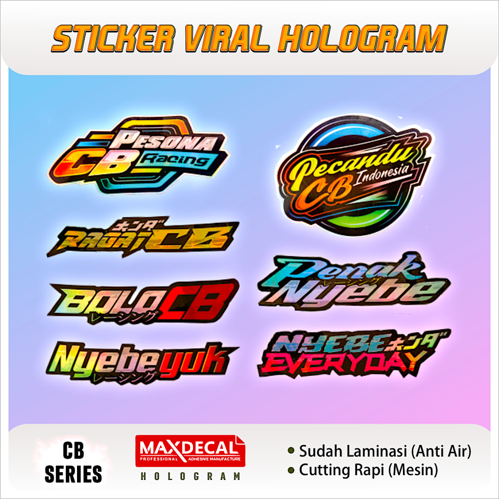 Jual STICKER HOLOGRAM CB SERIES | STICKER RACING | STICKER PACK ...