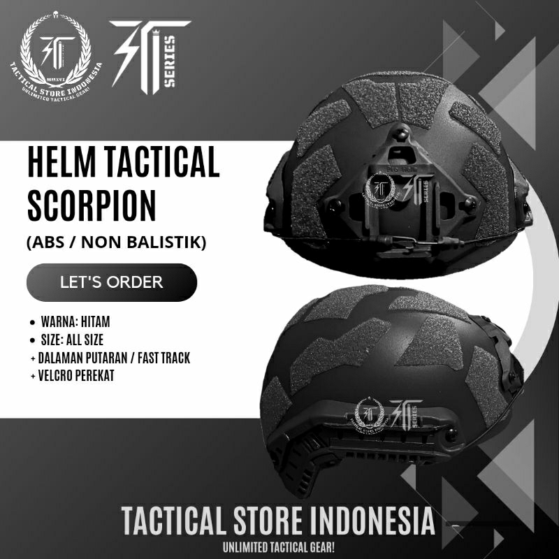 Jual Helm Tactical Scorpio ABS - SCORPION BLACK HITAM - HELM TNI POLISI ...