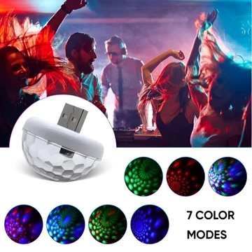 Lampu Disko RGB USB Mini Sensor Suara Portabel