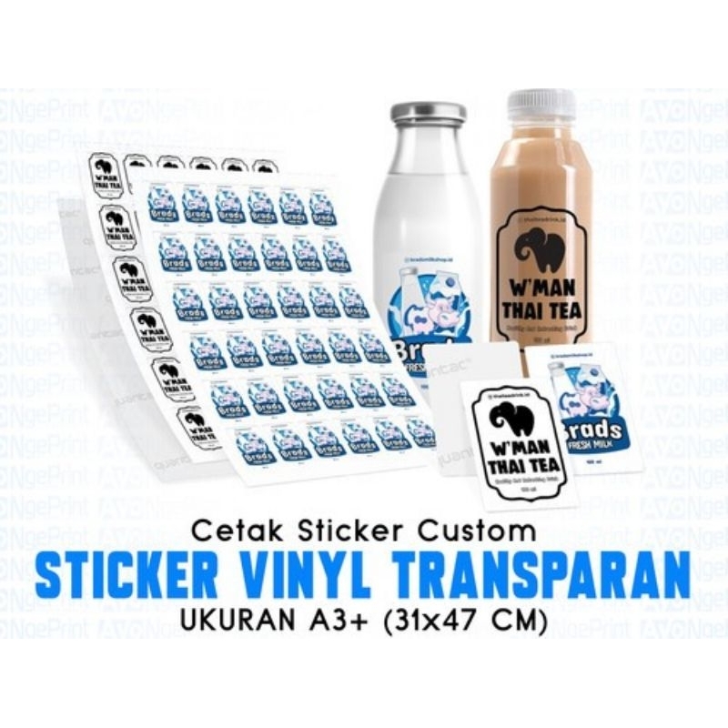 Jual STICKER TRANSPARAN UNTUK CUP/BOTOL MINUMAN UKURAN A3 MURAH - FREE ...