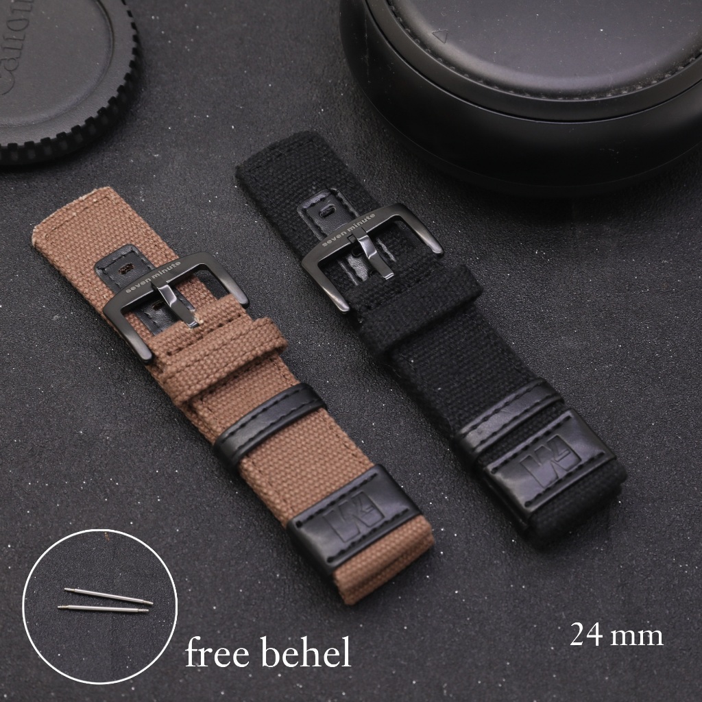 Jual Strap Tali jam tangan kanvas kain 24 mm seven minute original