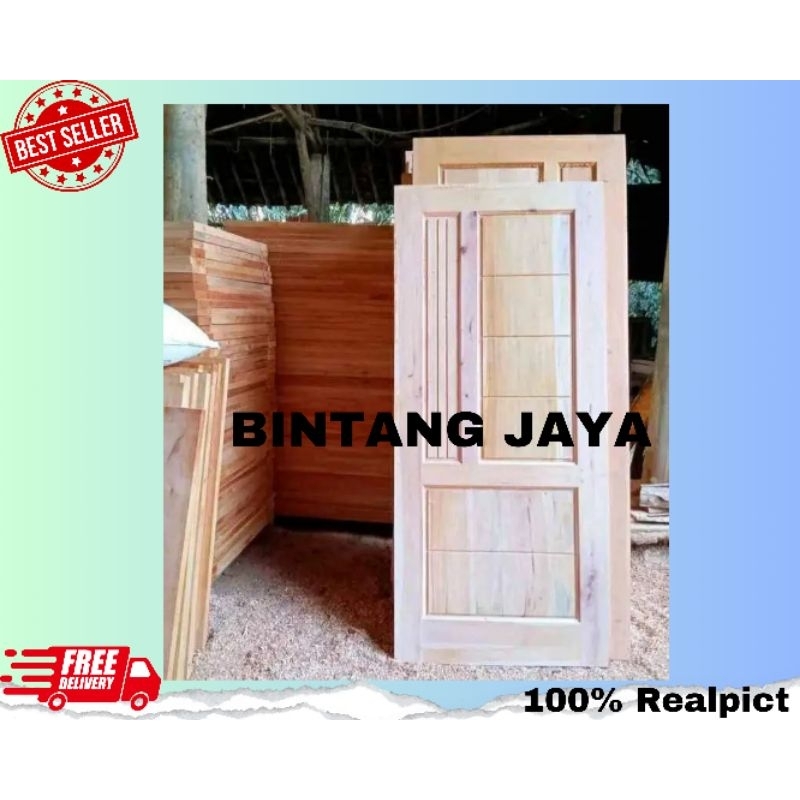 Jual Ready Stok Daun Pintu Utama Rumah Kayu Mahoni Pintu Depan Pintu Kamar Minimalis Murah