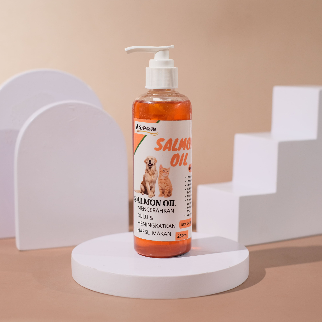 60ml 250ml MINYAK IKAN SALMON SALMON OIL MINYAK SALMON MINYAK  IKAN VITAMIN BULU KUCING DAN ANJING