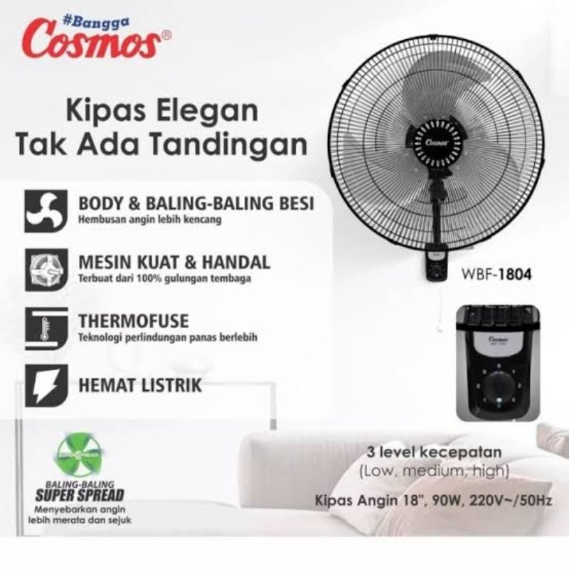 Jual Kipas Angin Dinding Besi COSMOS WBF 1804 WIF 1803 PS 1803 PSR ...