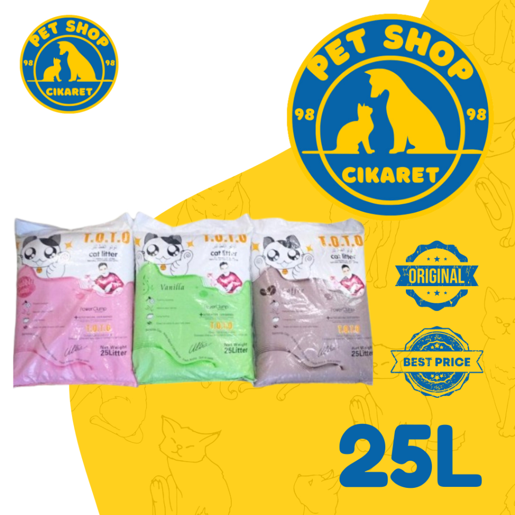 Jual pasir kucing gumpal wangi TOTO cat litter 25 liter | Shopee Indonesia