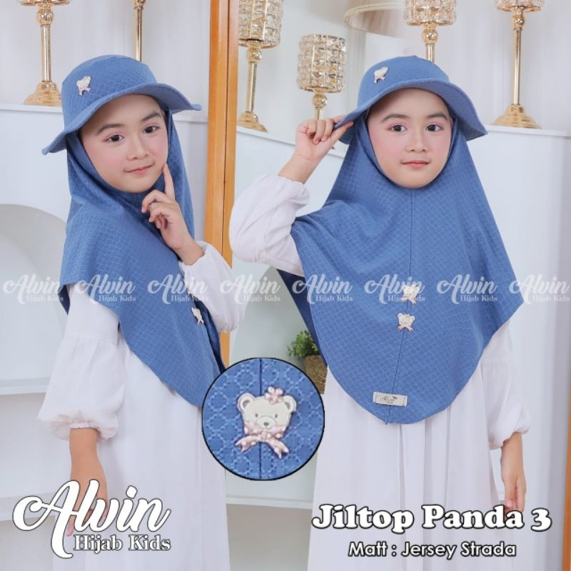 Jual Jilbab Hijab Topi Anak Panda Tiga Nyambung Jersey Premium Kerudung ...