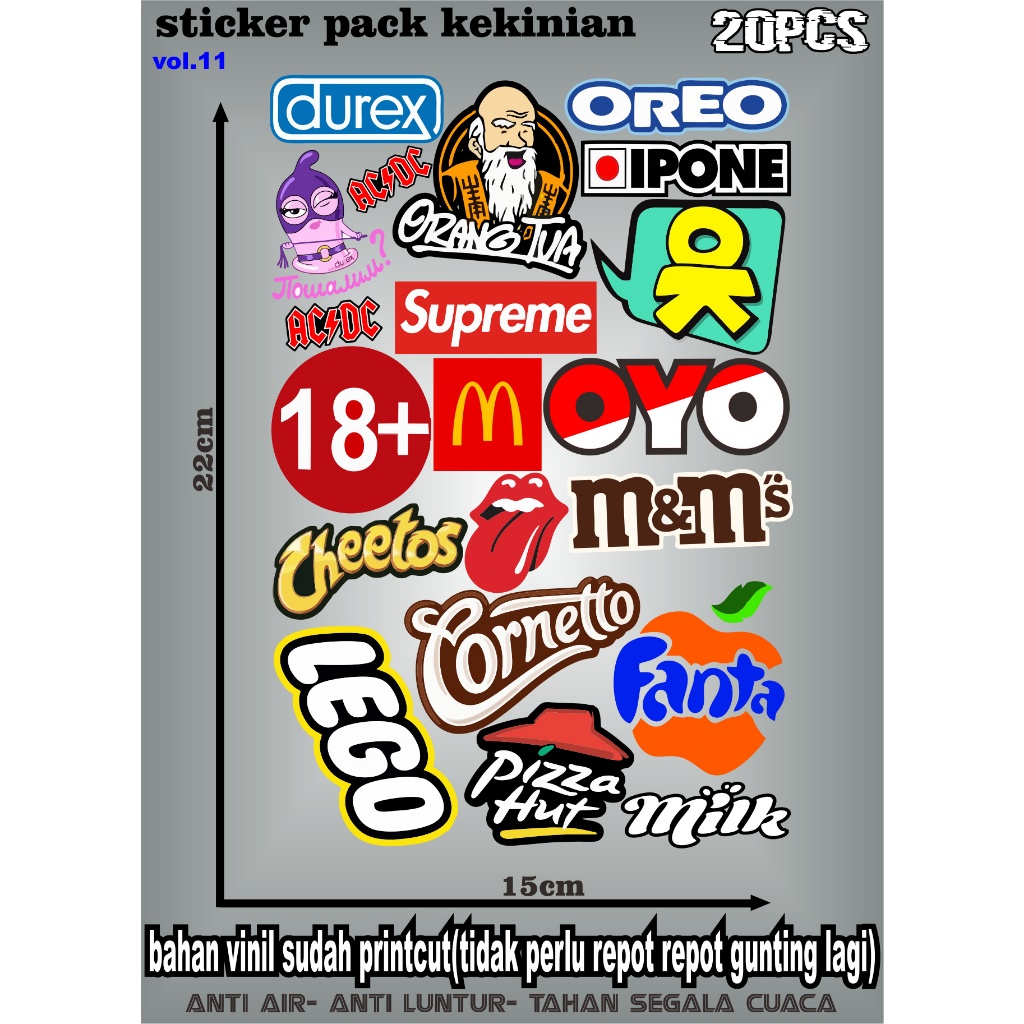 Jual sticker princut kekinian buat motor,helm,hp,laptop,tambler ...